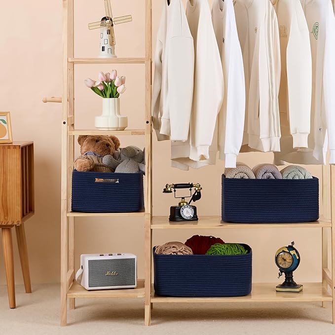 Large Storage Baskets for Organizing, Closet Shelf Baskets for Clothes Blanket - Image 3