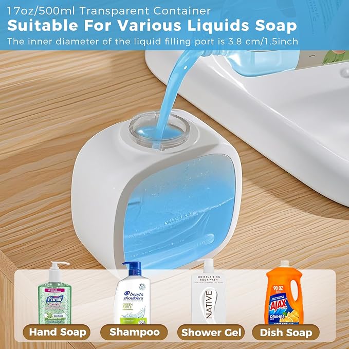 Automatic Liquid Soap Dispenser, 17oz/500ml Touchless Rechargeable - Image 6