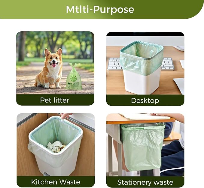 1.6 Gallon Compostable Trash Bags Drawstring, Heavy Duty Extra Thick 0.6 Mil - Image 2