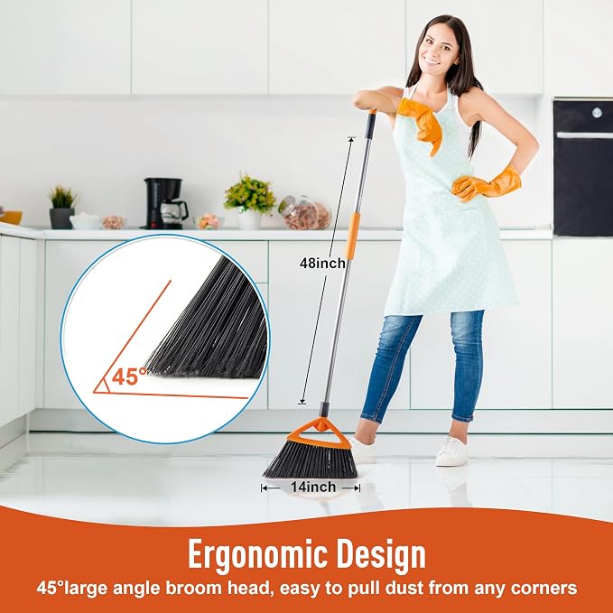 Outdoor Brooms for Sweeping Patio, Commercial Grade Heavy Duty Broom - Image 3