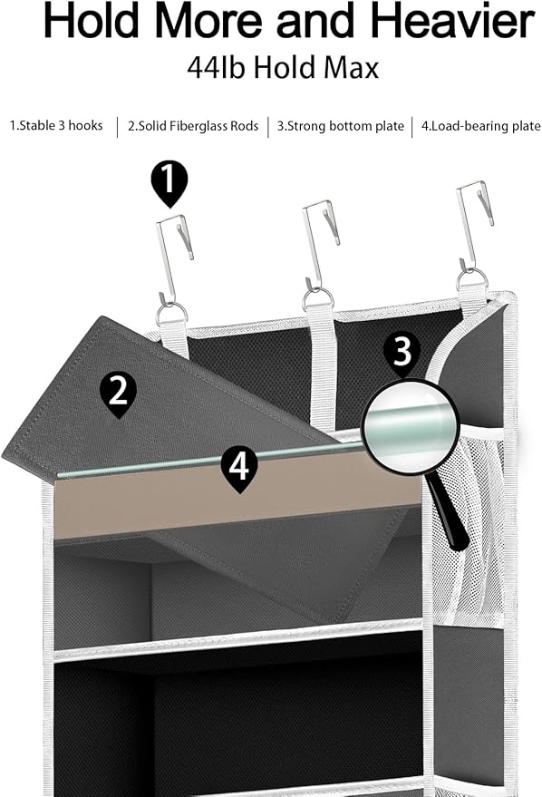 1 Pack Over The Door Organizer Storage, Hanging Organizer Closet - Image 3