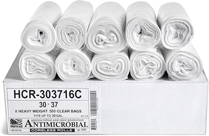 Aluf Plastics High Density Trash Bags, 30 Gallon, 16 Micron, by AlufPlastics