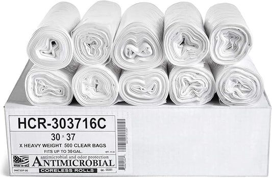 Aluf Plastics High Density Trash Bags, 30 Gallon, 16 Micron, by AlufPlastics