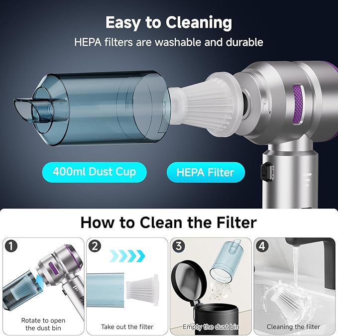 Handheld Vacuum Cordless, Car Vacuum Cleaner - Image 5