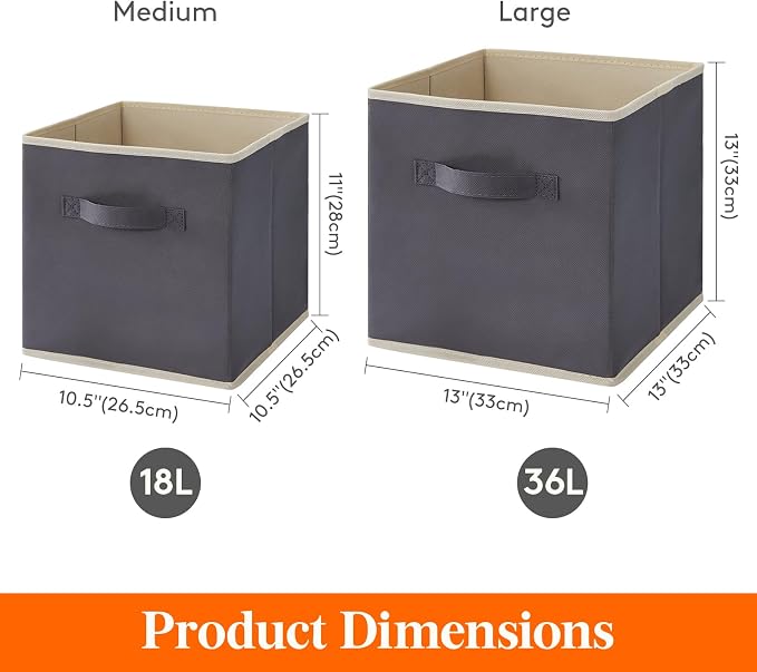 Lifewit Set of 10 Fabric Storage Cubes, Foldable Storage Box, Storage Box - Image 2