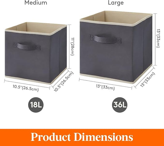 Lifewit Set of 10 Fabric Storage Cubes, Foldable Storage Box, Storage Box - Image 2