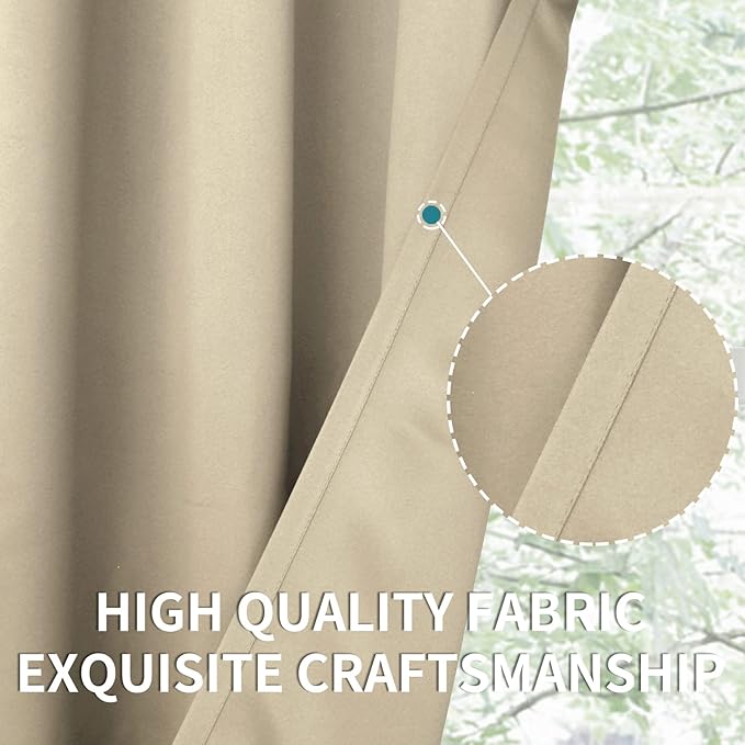 BGment Beige Curtains Kitchen Window Over Sink 36 Inches Length - Image 6