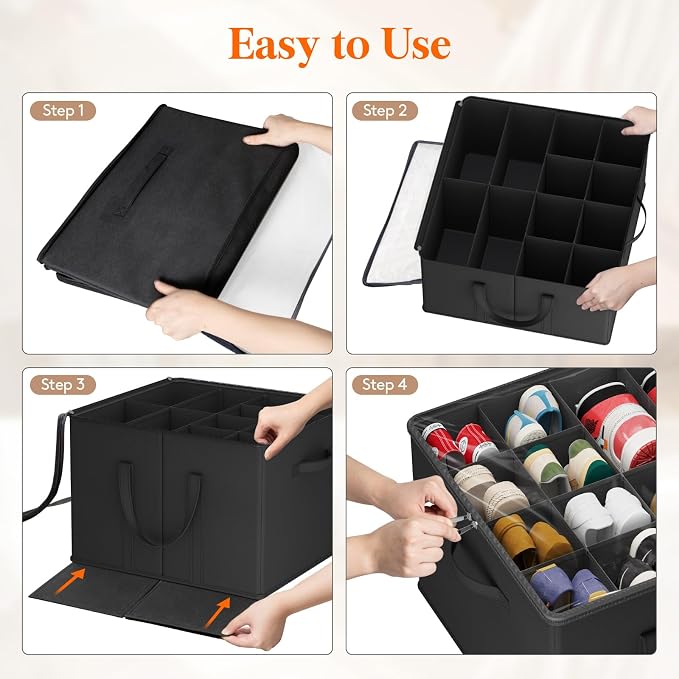 Lifewit Shoe Storage Organizer for Closet Fits 12-16 Pairs, Fabric Large Shoe - Image 6