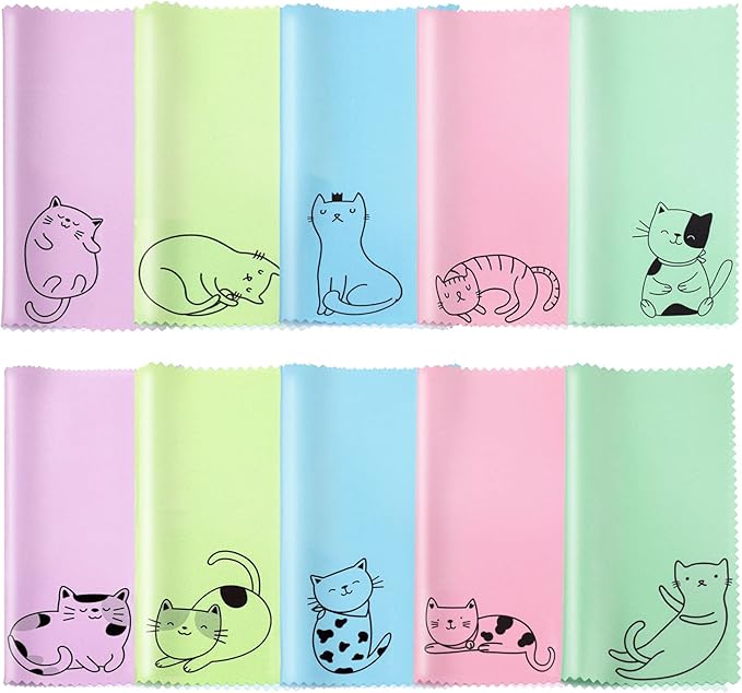 Sinmoe 20 Pcs Microfiber Cleaning Cloth Cute Kitty Cat Design Microfiber Cloth by Sinmoe