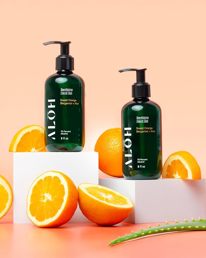 ALŌH Sanitizing Hand Gel 2-pack | Sweet Orange Bergamot + Aloe | 70% Alcohol - Image 4