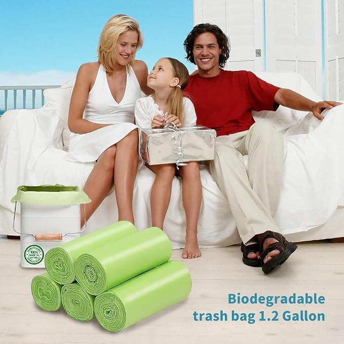 Small Trash Bags 1.2 Gallon 120 Counts Biodegradable Food Waste Bags, Mini 5L - Image 4