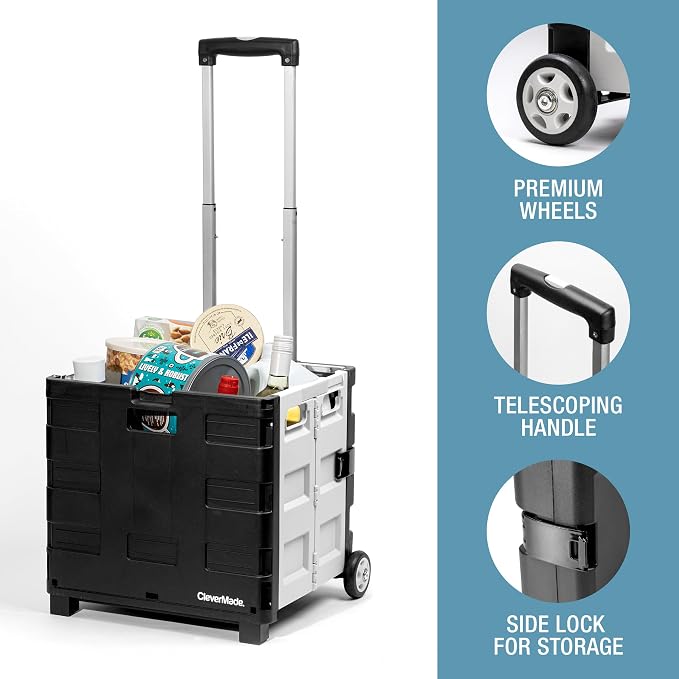 CleverMade Collapsible Wheeled Crate - Image 3