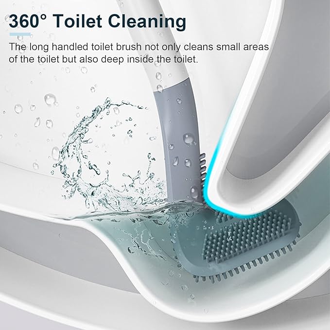 3 Pack Golf Toilet Brush, Flexible Long Handled Toilet Cleaning Brush, 360° No - Image 4