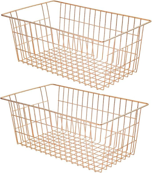 SANNO Wire Storage Basket, Farmhouse Pantre Freezer Baskets bins Metal Baskets by SANNO