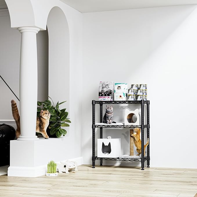 750 lbs 3 Tier Shelf Metal Storage Shelves Wire Rack Closet Organizers