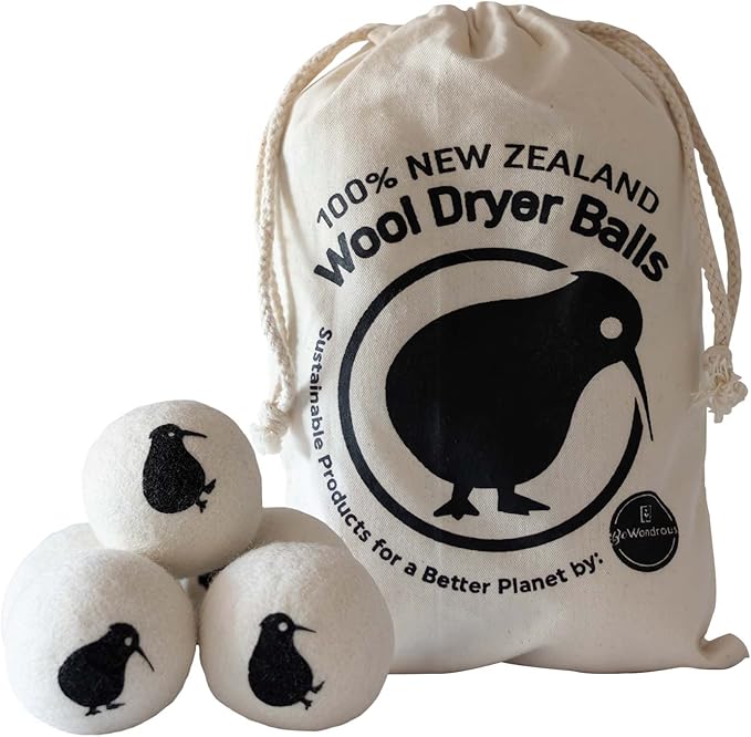 Wool Dryer Balls XL, 100% New Zealand Organic Wool by BEWONDROUS