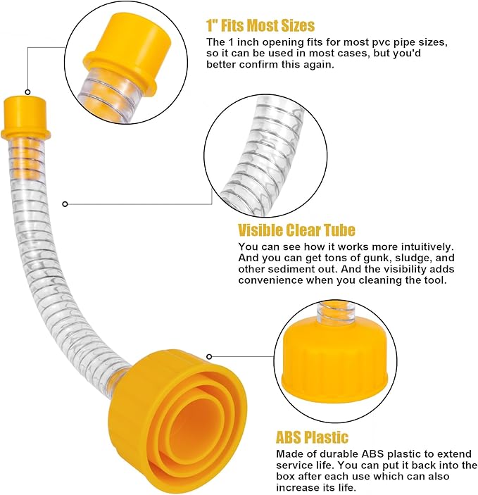 Wet Vac Attachment A/C Drain Lines Cleaner Tool, AC Drain Line Vacuum Adapter - Image 3