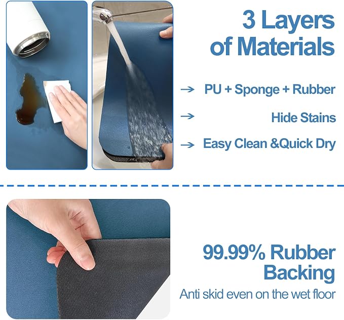 Dish Drying Mat for Kitchen Counter, Hide Stain Anti Absorbent for Kitchen - Image 3