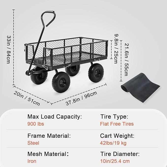 Garden Wagon Cart Heavy Duty 880 LBS Steel Utility Cart - Image 7