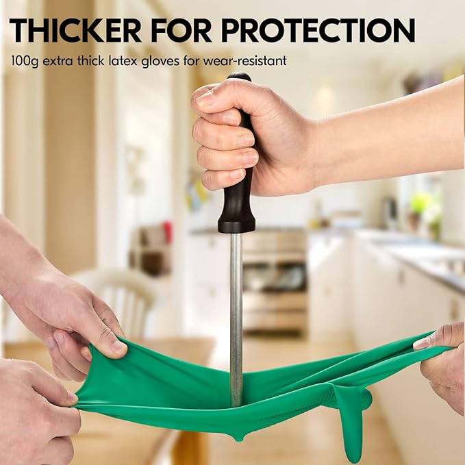 Vgo... 1-Pair Reusable Household Gloves, Rubber Dishwashing gloves, Extra - Image 3