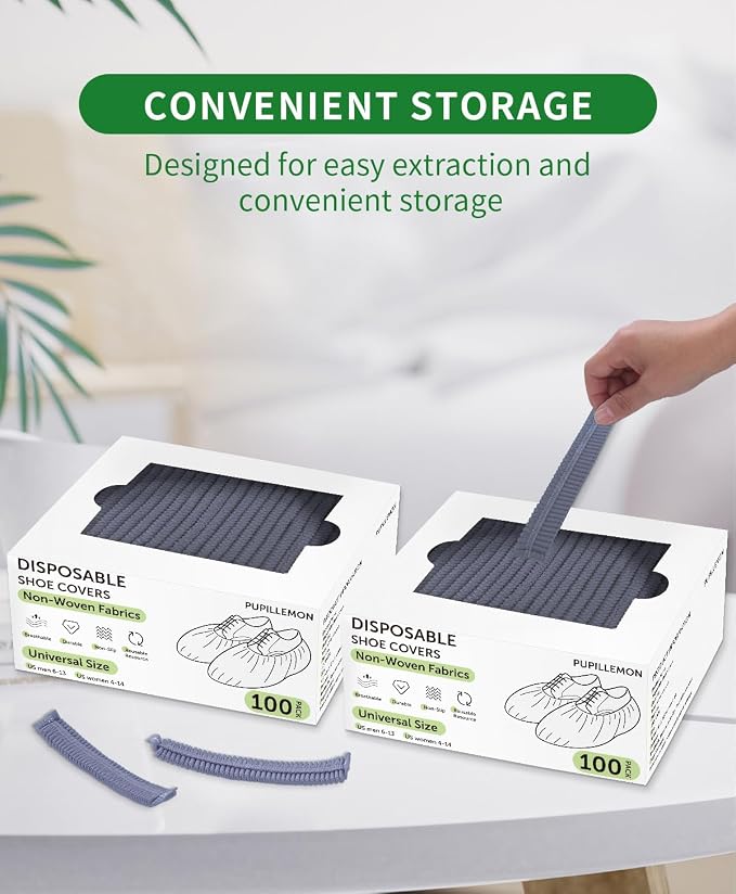 200Pcs Non-Woven Shoe Covers Disposable Non Slip - Image 2