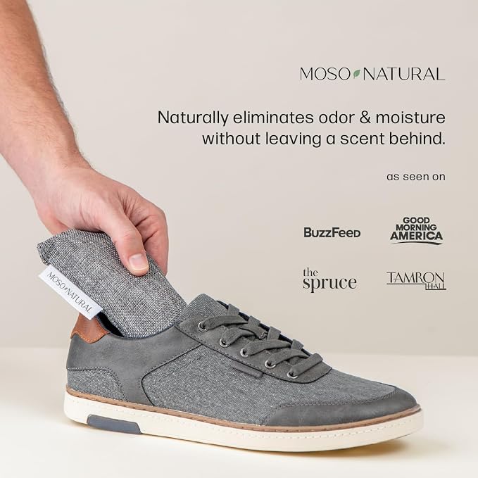 Moso Natural Shoe Deodorizer Inserts, Charcoal Odor Absorber - Image 2