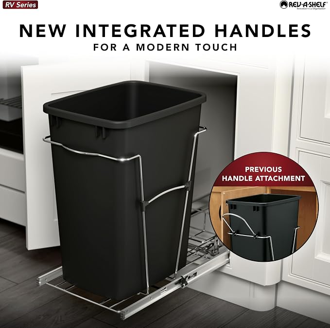 Rev-A-Shelf Pullout Trash Can for Under Kitchen Cabinets 35 Qt Garbage Waste - Image 3