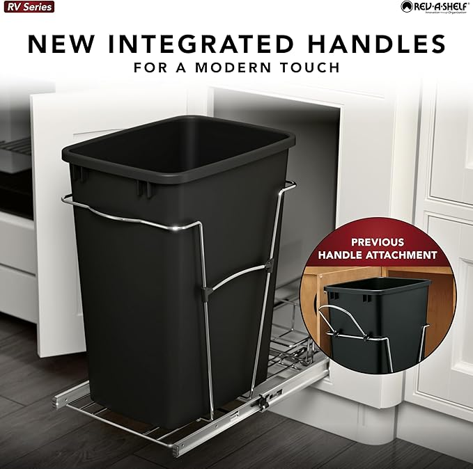 Rev-A-Shelf Pullout Trash Can for Kitchen Cabinets 35 Qt Garbage Waste - Image 3