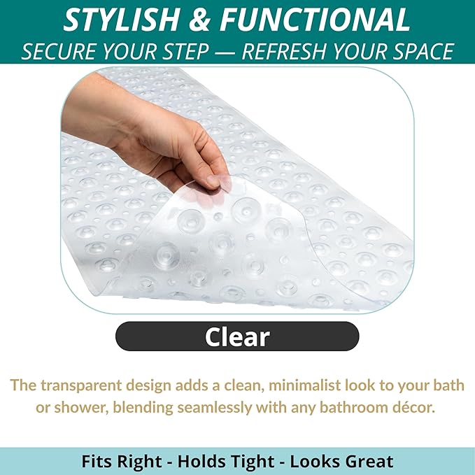 ENKOSI Bath Mat – 40 x 16 Inch Extra Long Non Slip Bathtub Mat – Anti Slip - Image 5