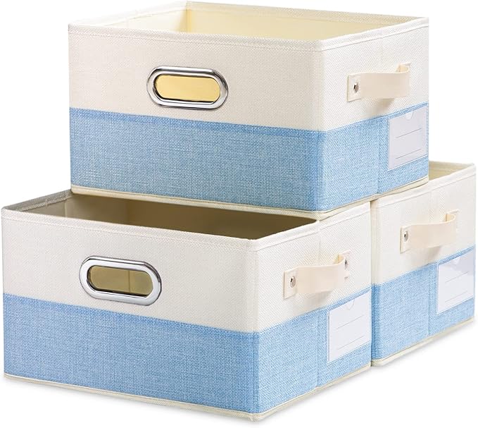 PRANDOM Fodable Storage Bins for Closet Decorative Fabric Storage Baskets Cubes by Prandom