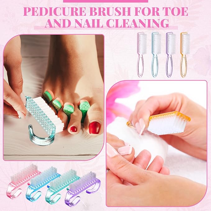 Patelai 12 Pcs Handle Grip Nail Brush Bulk Colorful Nail Scrubber Fingernail - Image 5