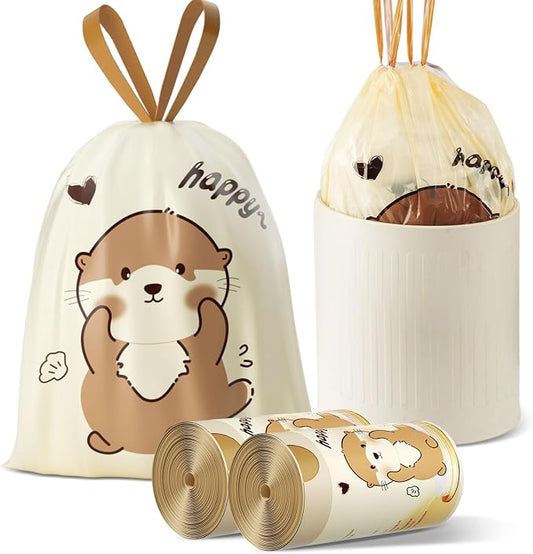 VOK 8 Gallon Trash Bags with Otters Printed, Drawstring Medium Garbage Bags by Unknown