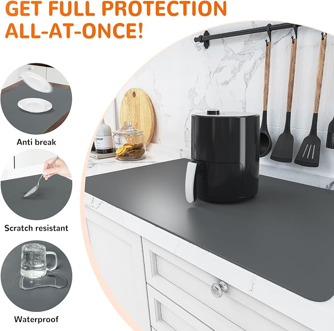 Warome Silicone Mat, Nonslip Heat Resistant Mat, Extra Large Kitchen Counter Mat - Image 6
