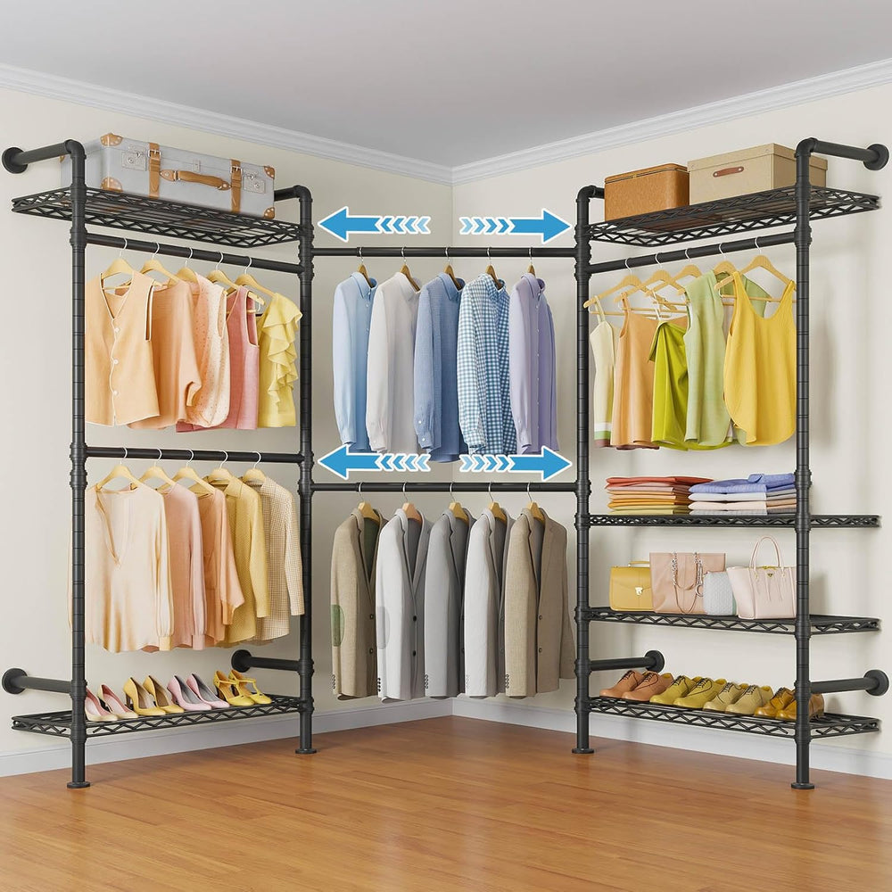 Timate L3 L Shape Garment Rack Heavy Duty Clothes Rack for Hanging Clothes, E...