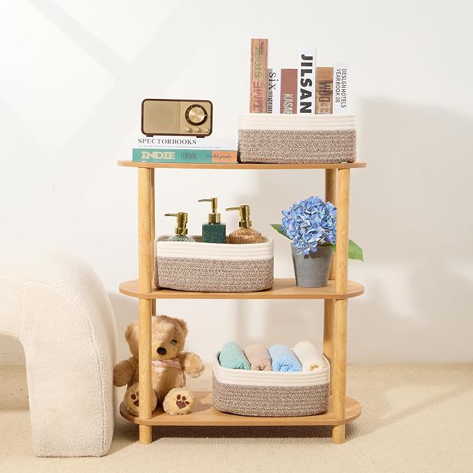 Small Storage Baskets for Organizing | Closet Organizer Bins | Shelf Toy Basket - Image 6