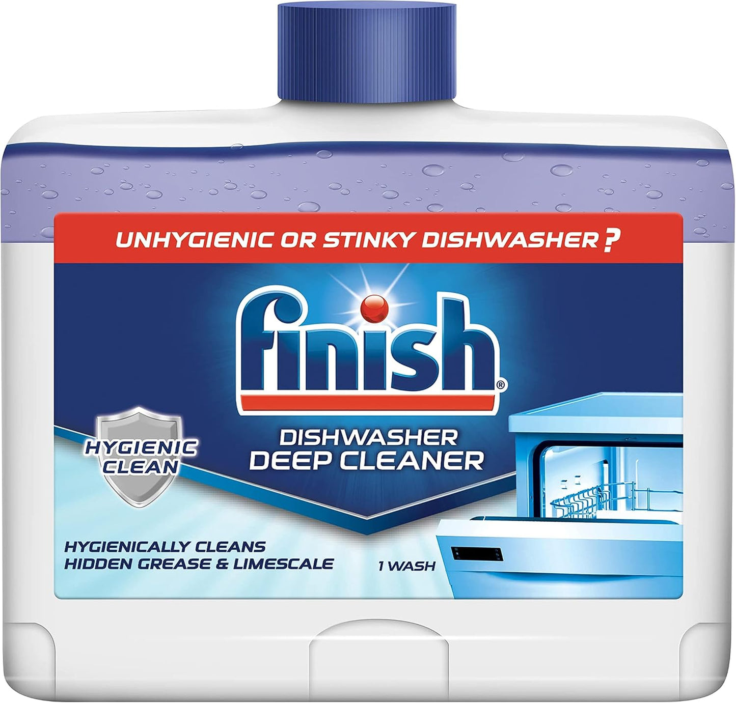 Finish Dual Action Dishwasher Cleaner: Fight Grease & Limescale, Fresh 8.45 oz.(Pack of 4)