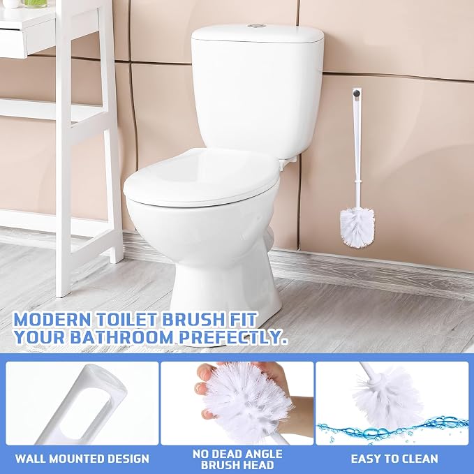 Mimorou 50 Pcs White Toilet Brush, Bathroom Toilet Bowl Brush, Soft Bristle - Image 4