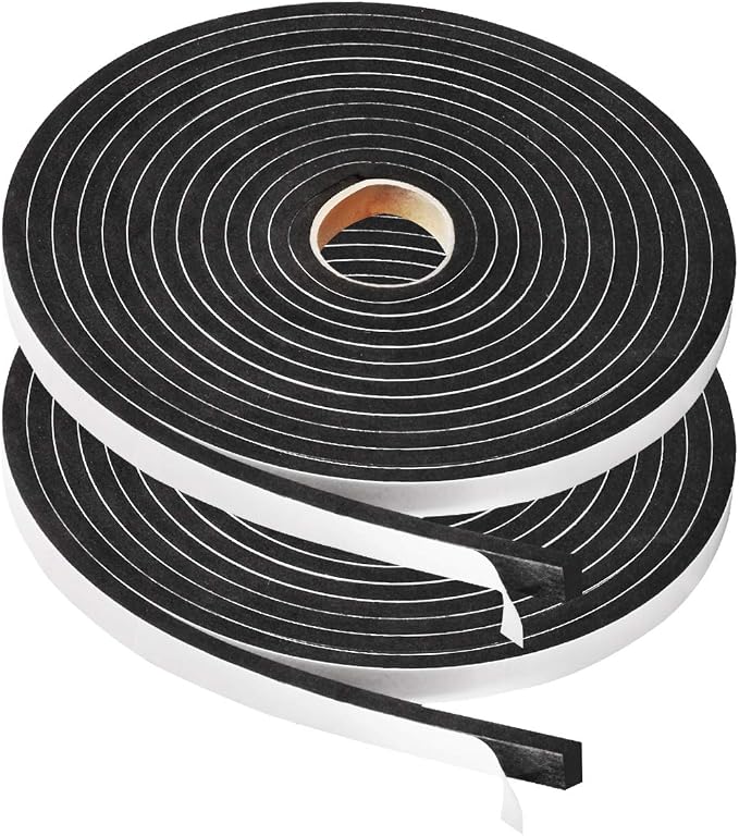 2 Rolls Foam Tape Weatheratrip for Door Window Insulation, Single Sided Foam by YIJUHOU