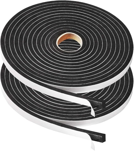 2 Rolls Foam Tape Weatheratrip for Door Window Insulation, Single Sided Foam by YIJUHOU