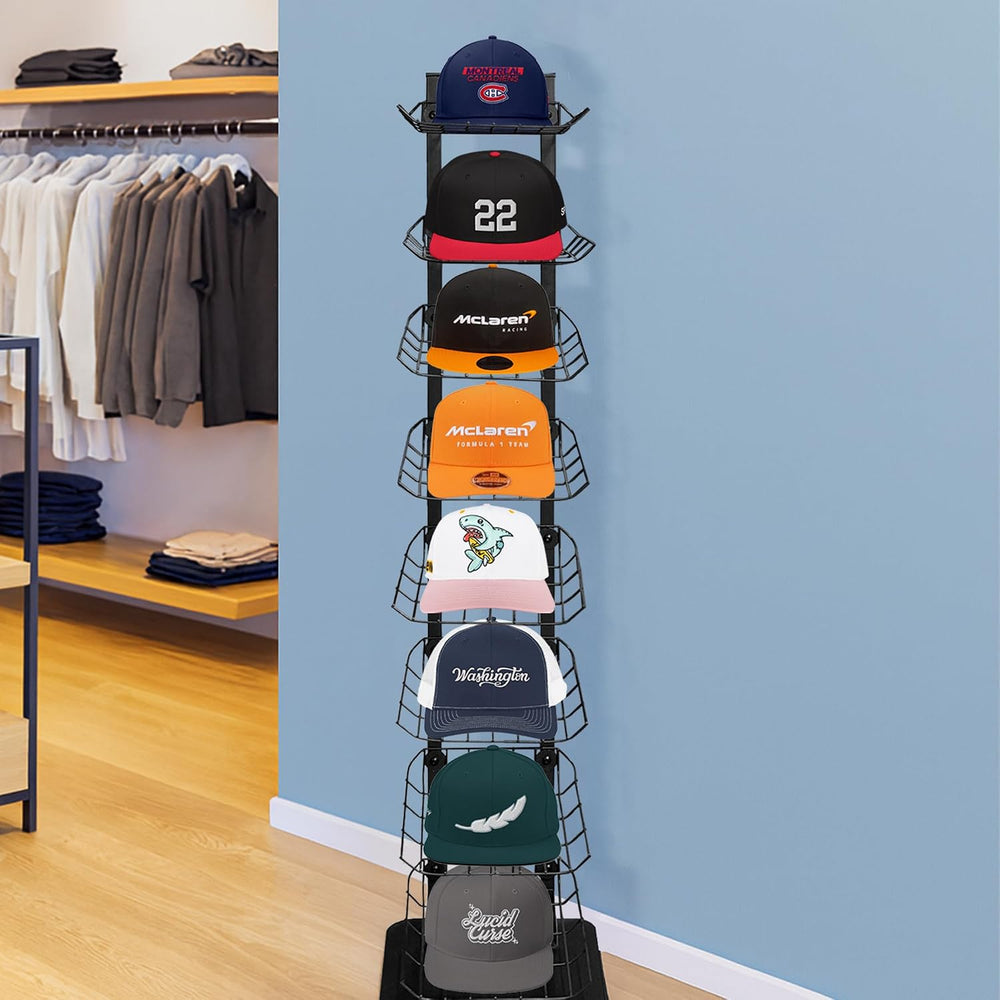 Hat Display 8 Tier, Hat Rack Stand Up to 70 Caps, Metal Hat Stands for Multip...
