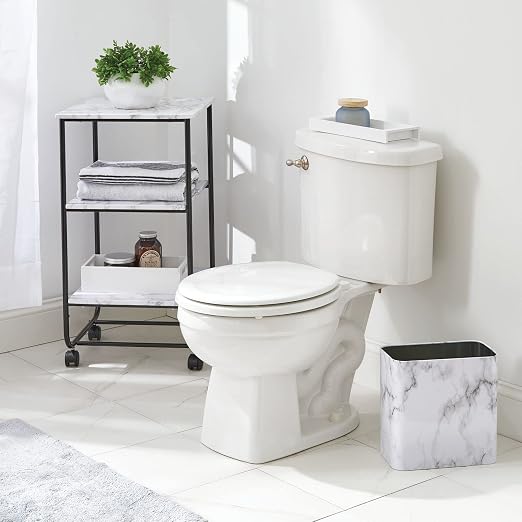 mDesign Metal Wastepaper Bin — Compact Rectangular Bathroom Bin — Rubbish Basket - Image 5