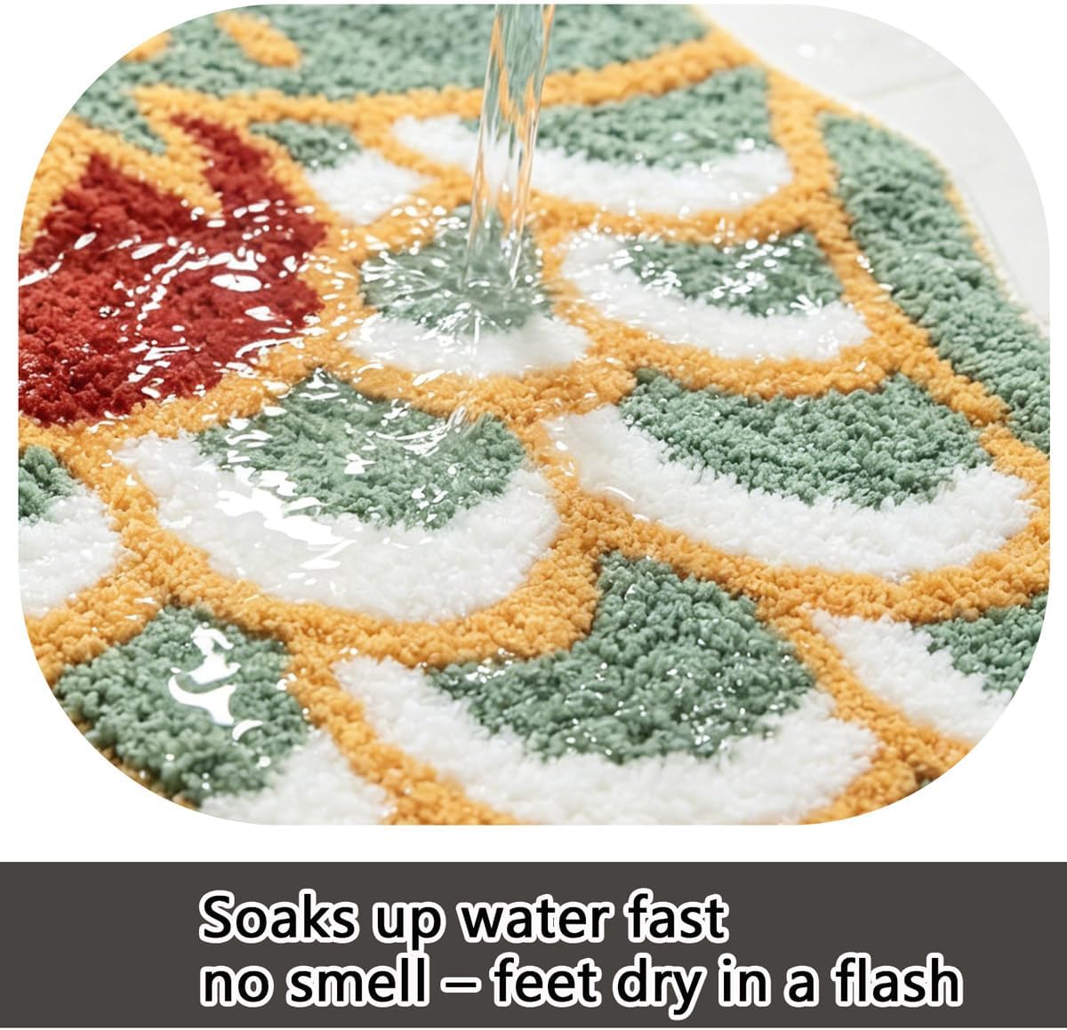 Fish Bathroom Rug, Non-Slip Absorbent Japanese Koi Shape Bath Mat, Soft Microfiber Machine Washable Rug for Shower Tub Floor 15.7" x 47.2"