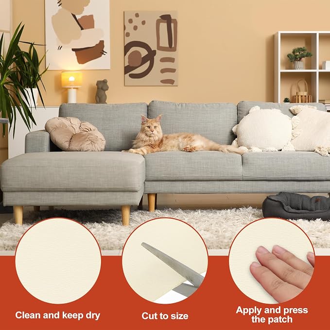 PATIKIL Leather Patches Tape for Furniture, 6.3 x 61 Inch Self Adhesive Vinyl - Image 3