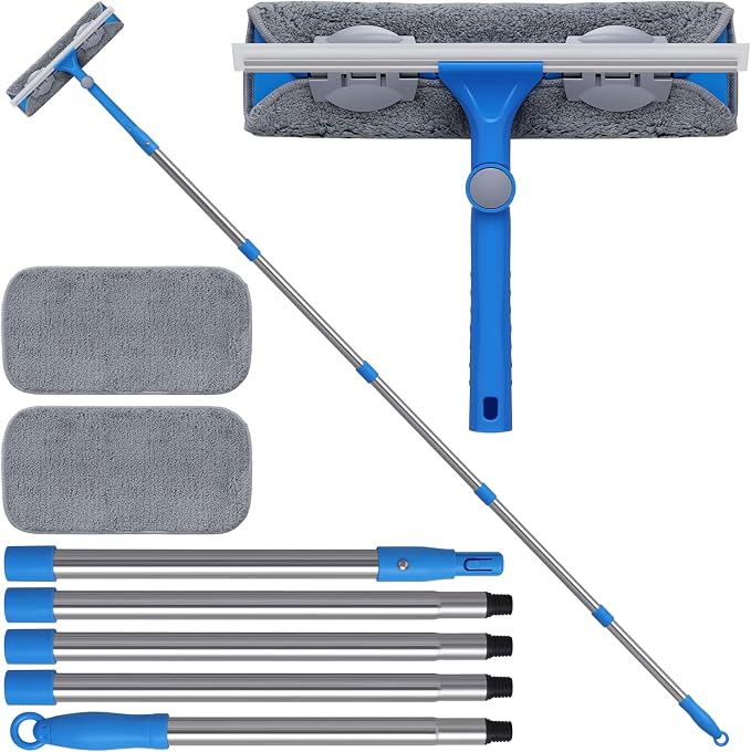 6.7 Feet Window Squeegee, 2-in-1 Window Cleaner Tool by Mitclear