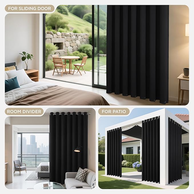 Joydeco Blackout Patio Sliding Door Curtains 90 Inches Long, Grommet Privacy - Image 8
