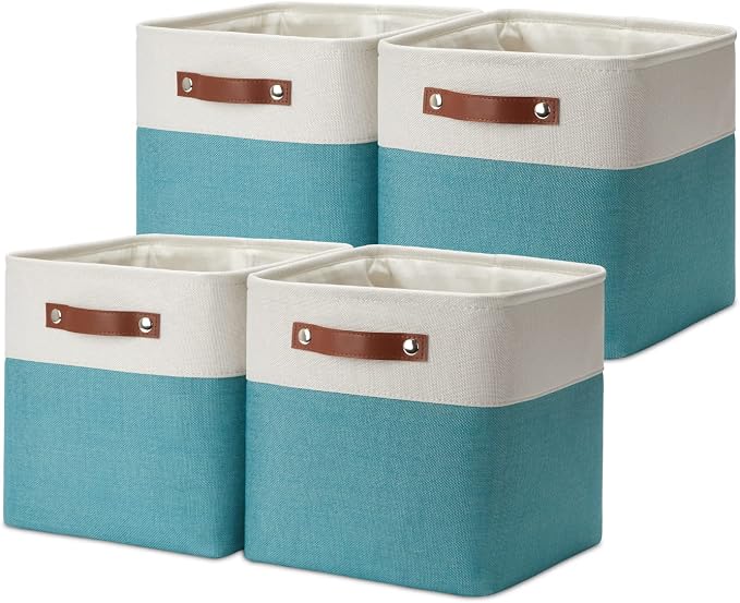 DULLEMELO Foldable Storage Cubes 11 x 11 Organizer Bins, Canvas Storage Bins by DULLEMELO
