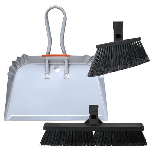 SWOPT Angled Broom Head + Push Broom Head + 17” Steel Dustpan – Multi-Surface by SWOPTCleaning