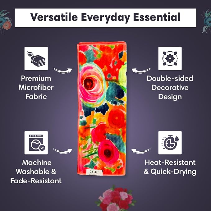 2 Double Sided Microfiber Hand Towels, 17x27 Inches Waffle Design Kitchen - Image 3