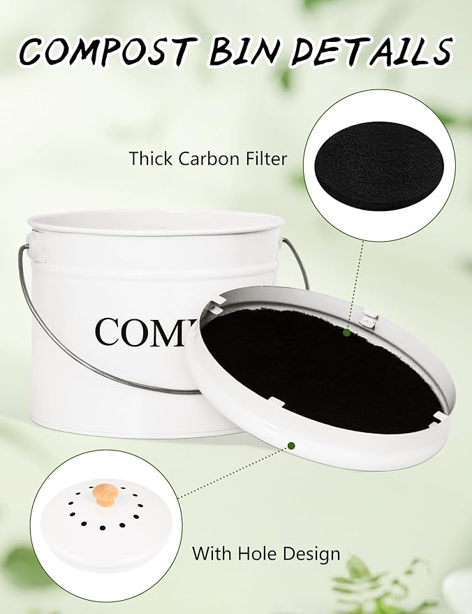 Compost Bin - 1 Gallon Countertop Composter - Image 3