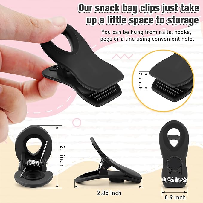 12 Pack Chip Clips, Colorful Magnetic Clip, Plastic Bag Clips - Image 3